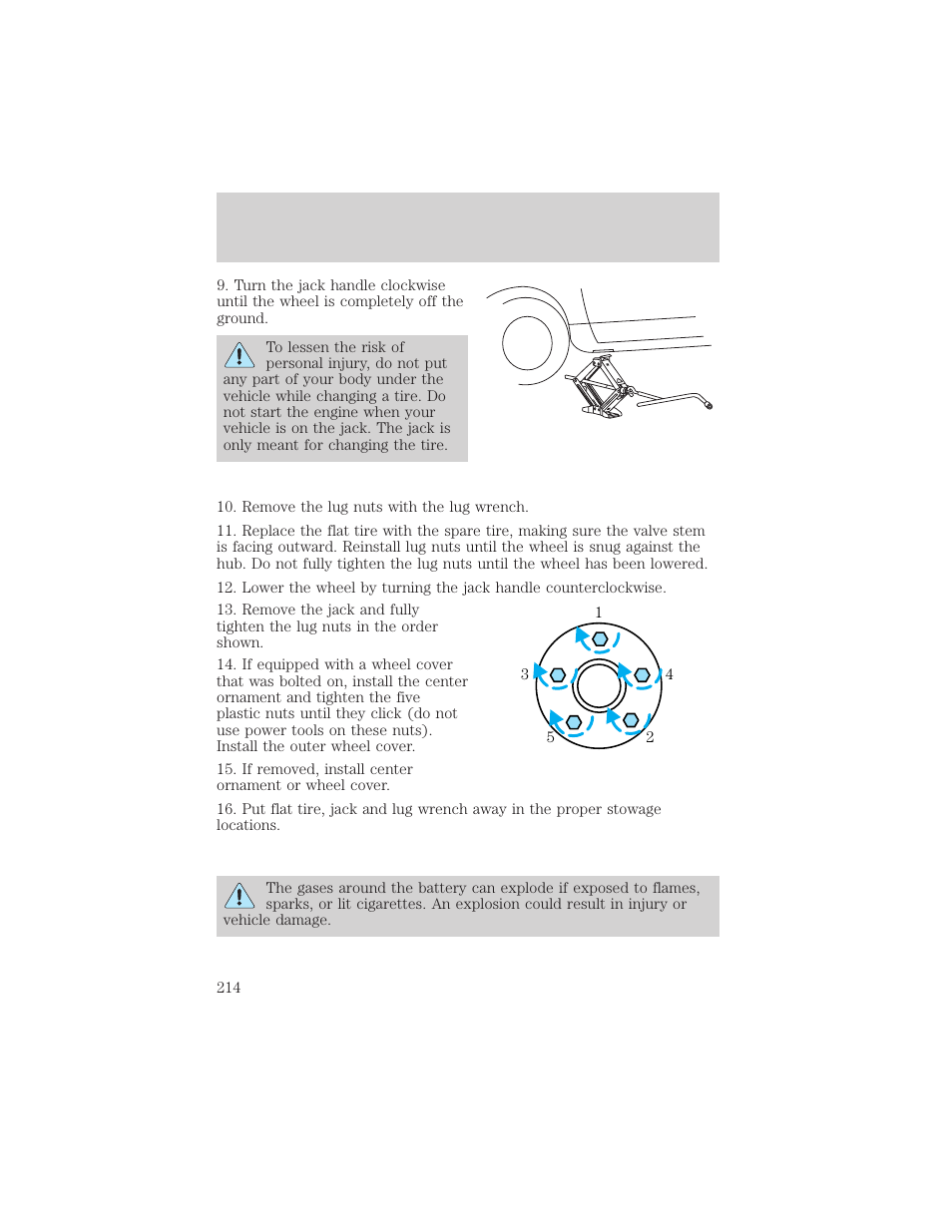 Roadside emergencies | FORD 2002 Windstar v.2 User Manual | Page 214 / 288