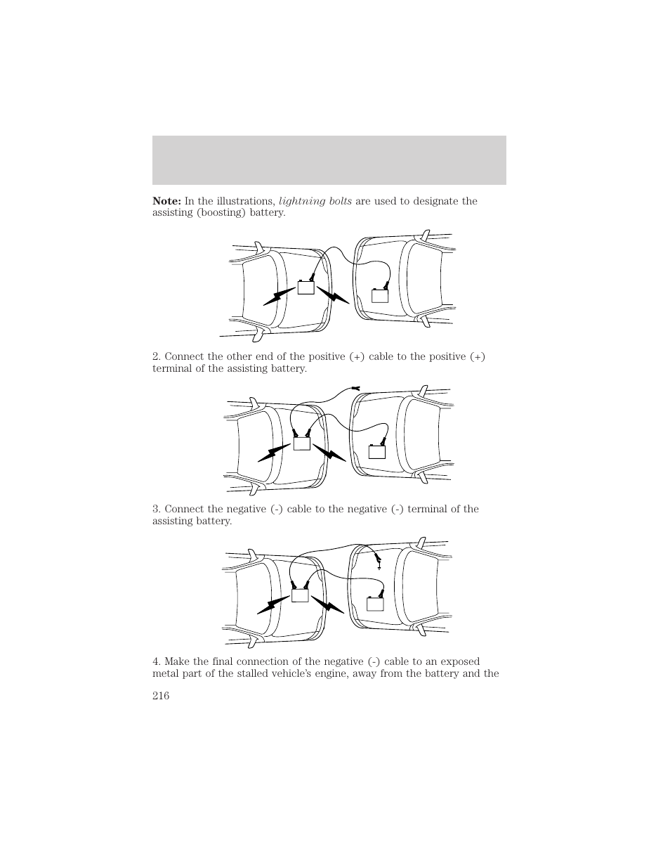 Roadside emergencies | FORD 2002 Windstar v.2 User Manual | Page 216 / 288