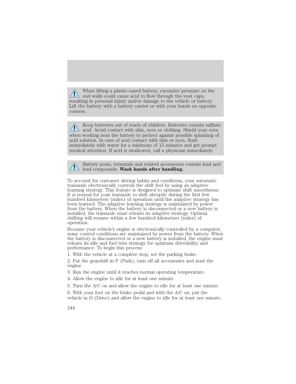 Maintenance and specifications | FORD 2002 Windstar v.2 User Manual | Page 244 / 288