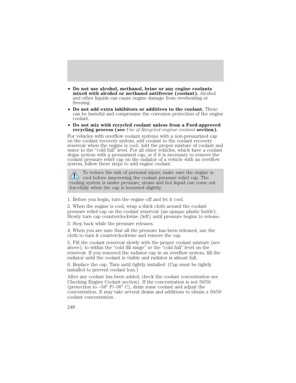 Maintenance and specifications | FORD 2002 Windstar v.2 User Manual | Page 248 / 288
