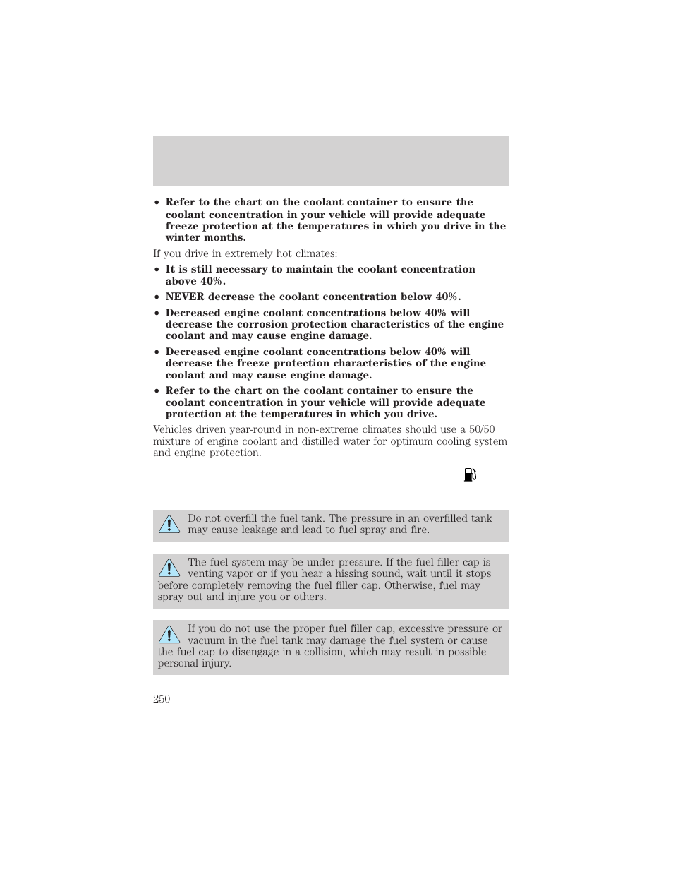 Maintenance and specifications | FORD 2002 Windstar v.2 User Manual | Page 250 / 288