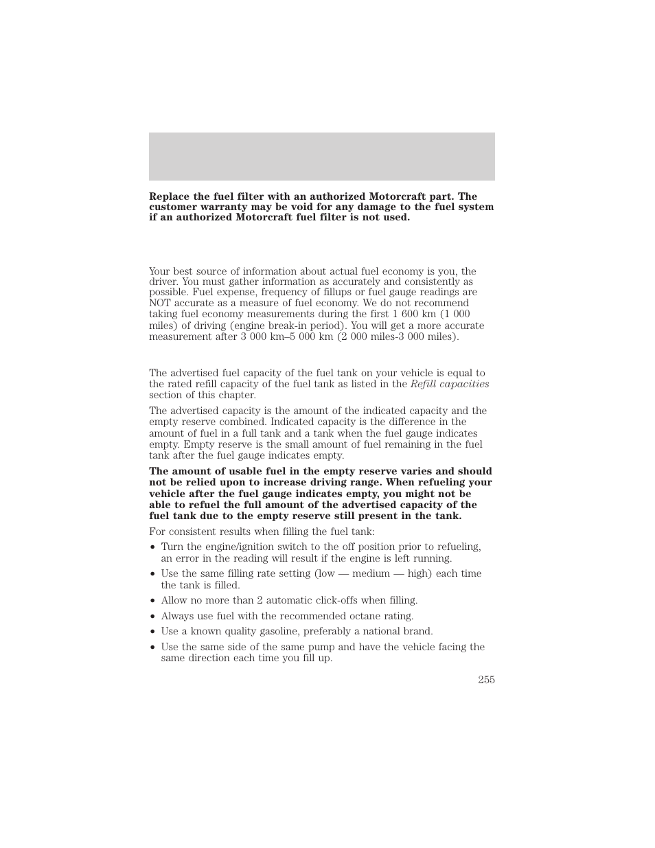 Maintenance and specifications | FORD 2002 Windstar v.2 User Manual | Page 255 / 288