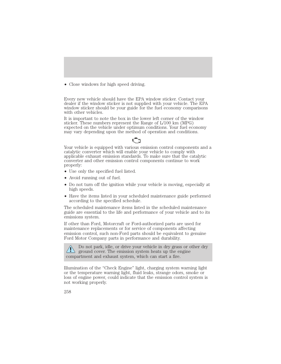 Maintenance and specifications | FORD 2002 Windstar v.2 User Manual | Page 258 / 288