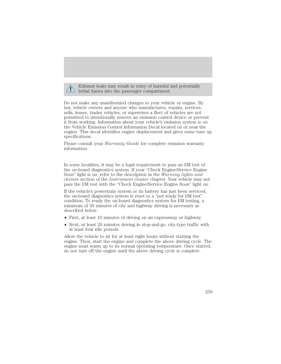 Maintenance and specifications | FORD 2002 Windstar v.2 User Manual | Page 259 / 288