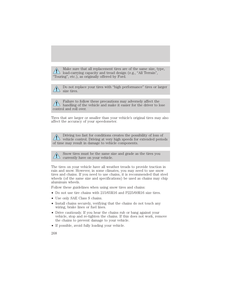Maintenance and specifications | FORD 2002 Windstar v.2 User Manual | Page 268 / 288