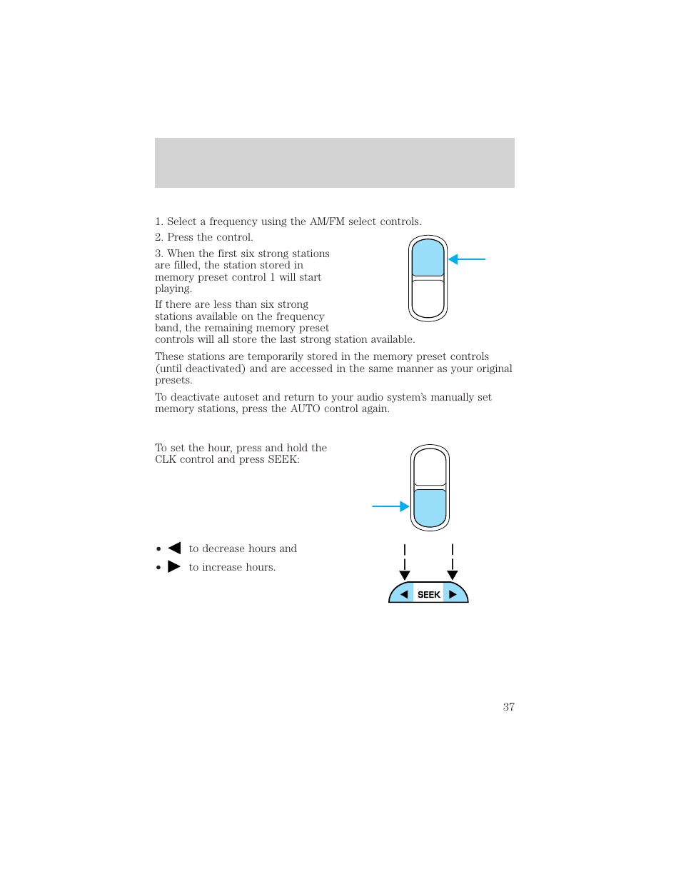 Auto clk auto clk entertainment systems | FORD 2002 Windstar v.2 User Manual | Page 37 / 288