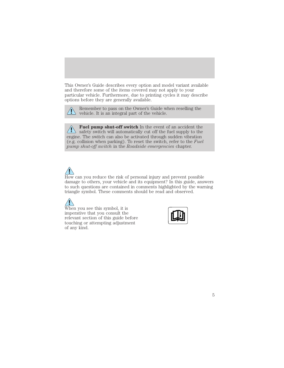Introduction | FORD 2002 Windstar v.2 User Manual | Page 5 / 288