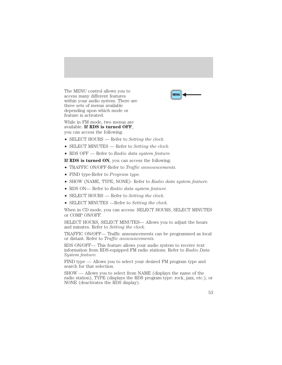 Entertainment systems | FORD 2002 Windstar v.2 User Manual | Page 53 / 288
