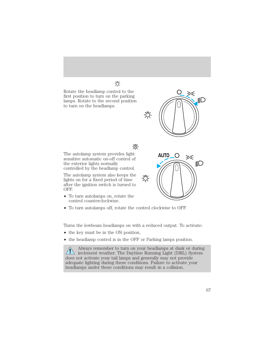 Lights | FORD 2002 Windstar v.2 User Manual | Page 67 / 288