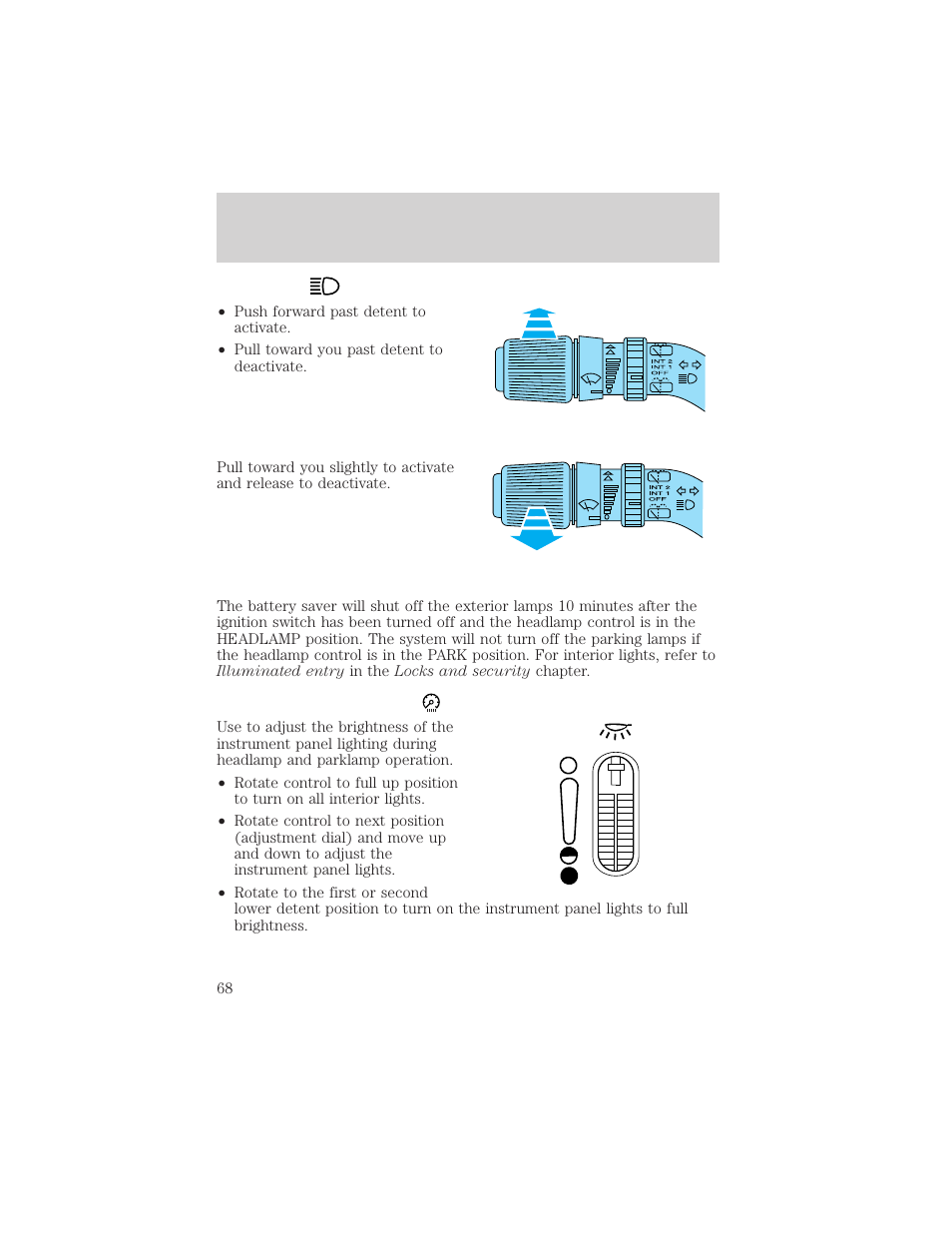 Lights | FORD 2002 Windstar v.2 User Manual | Page 68 / 288