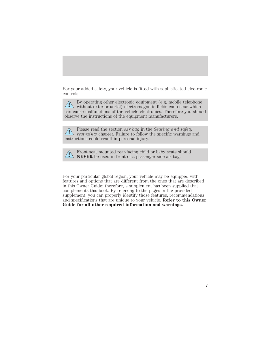 Introduction | FORD 2002 Windstar v.2 User Manual | Page 7 / 288