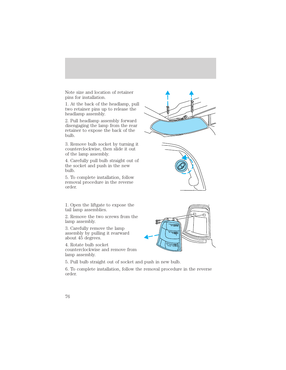 Lights | FORD 2002 Windstar v.2 User Manual | Page 76 / 288