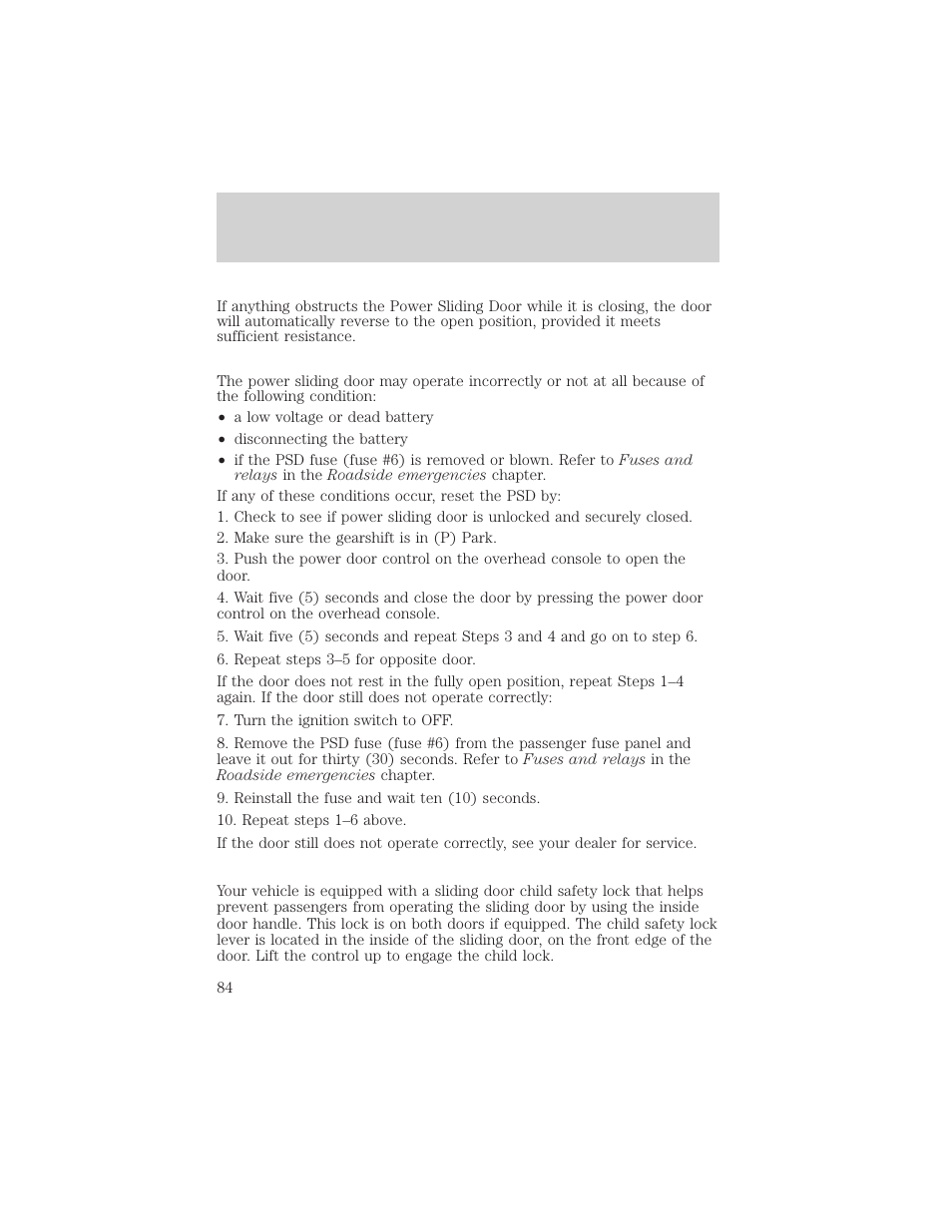 Driver controls | FORD 2002 Windstar v.2 User Manual | Page 84 / 288