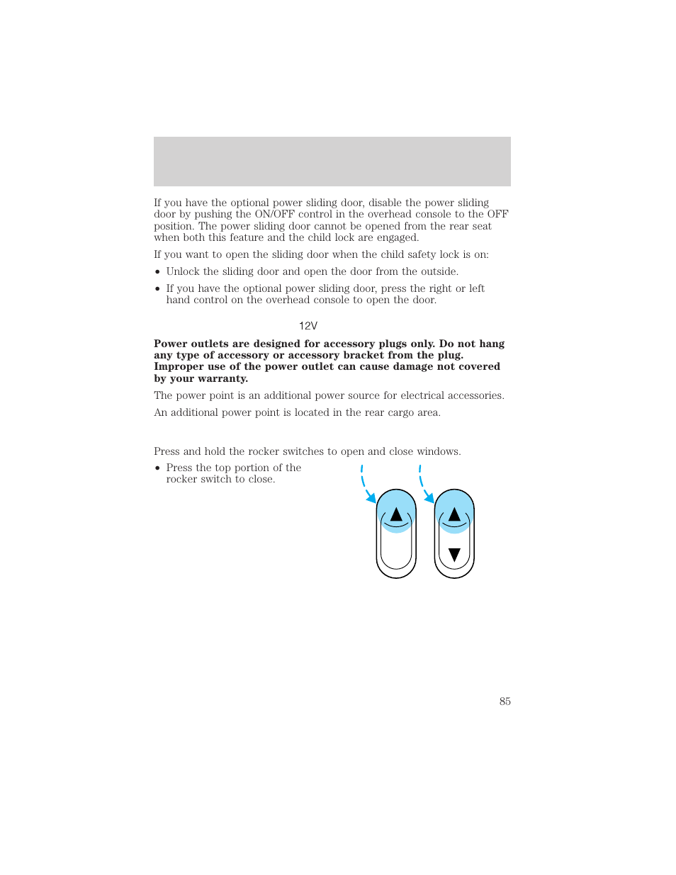 Driver controls | FORD 2002 Windstar v.2 User Manual | Page 85 / 288