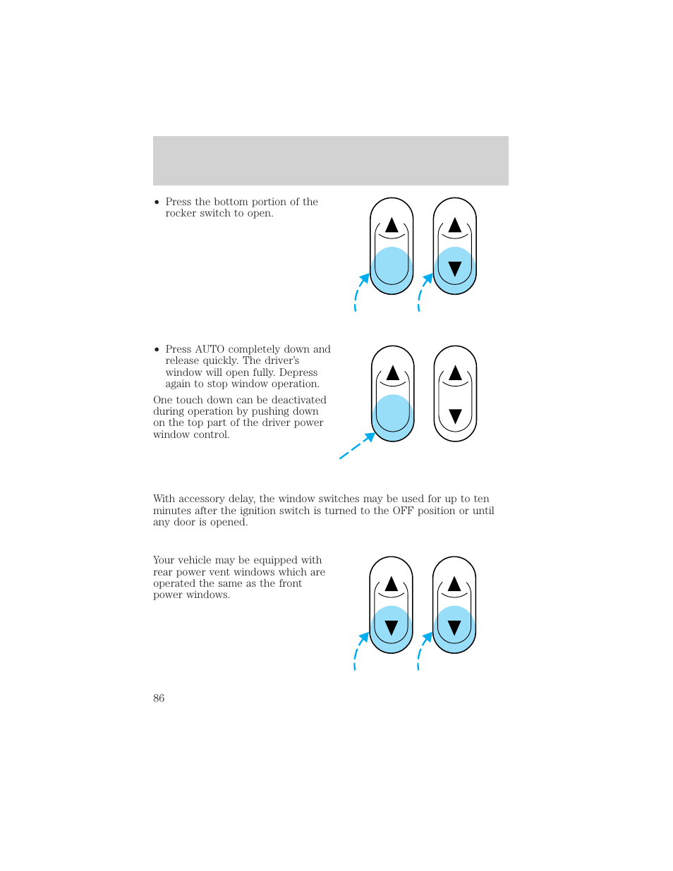 Driver controls | FORD 2002 Windstar v.2 User Manual | Page 86 / 288