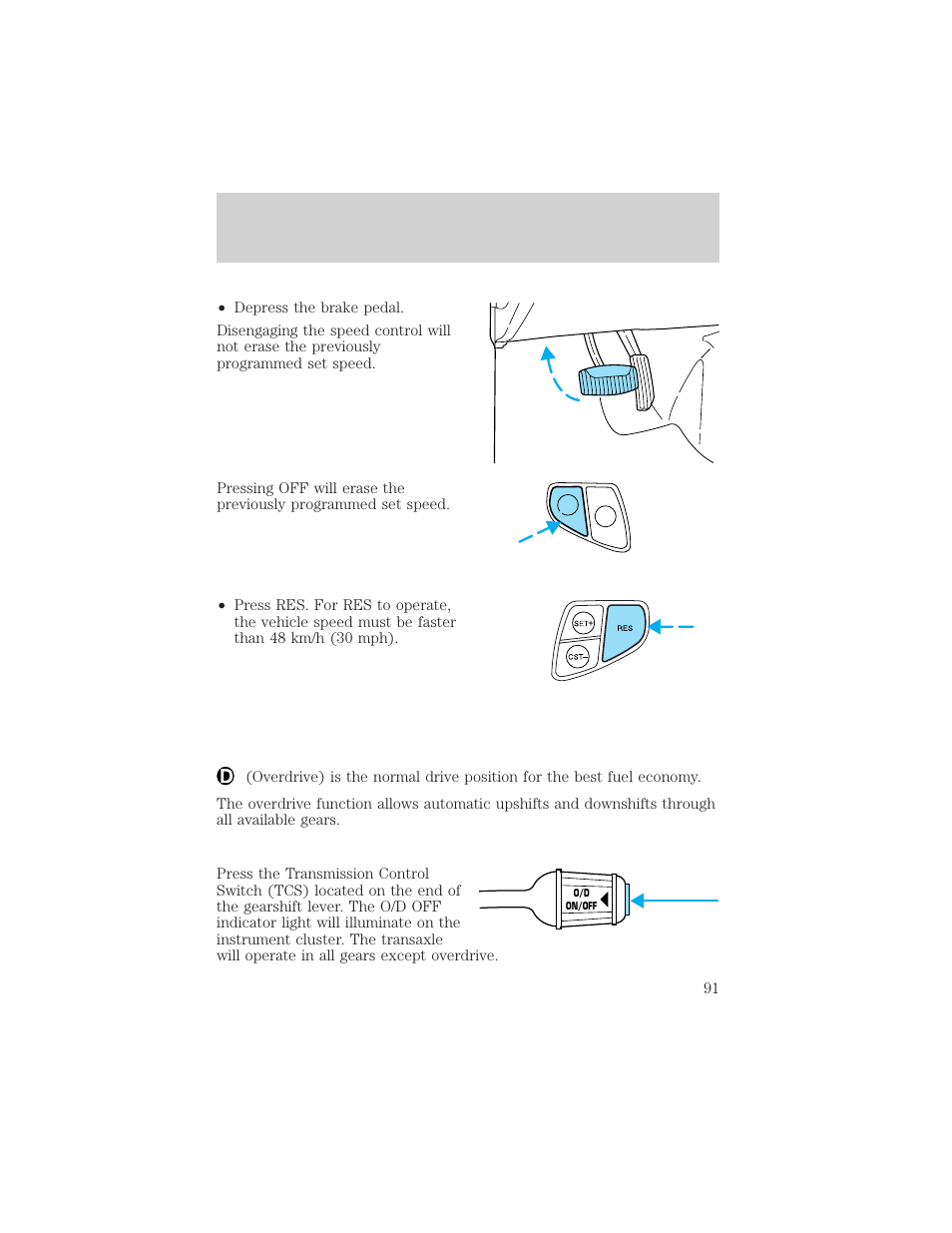 Driver controls | FORD 2002 Windstar v.2 User Manual | Page 91 / 288