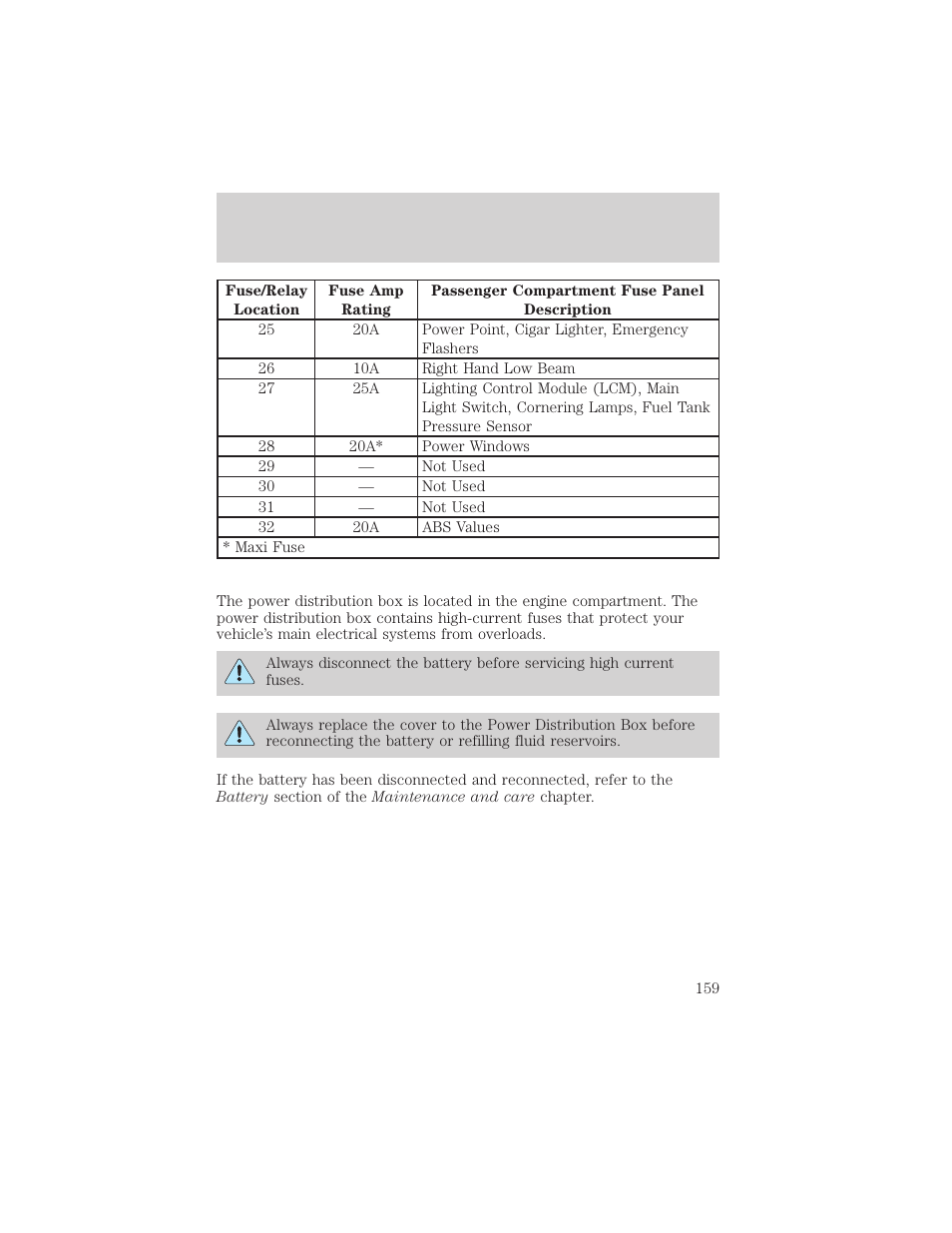 Roadside emergencies | FORD 2001 Crown Victoria User Manual | Page 159 / 248