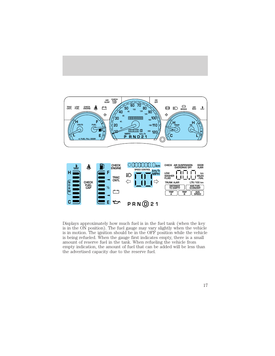 Instrumentation | FORD 2001 Crown Victoria User Manual | Page 17 / 248