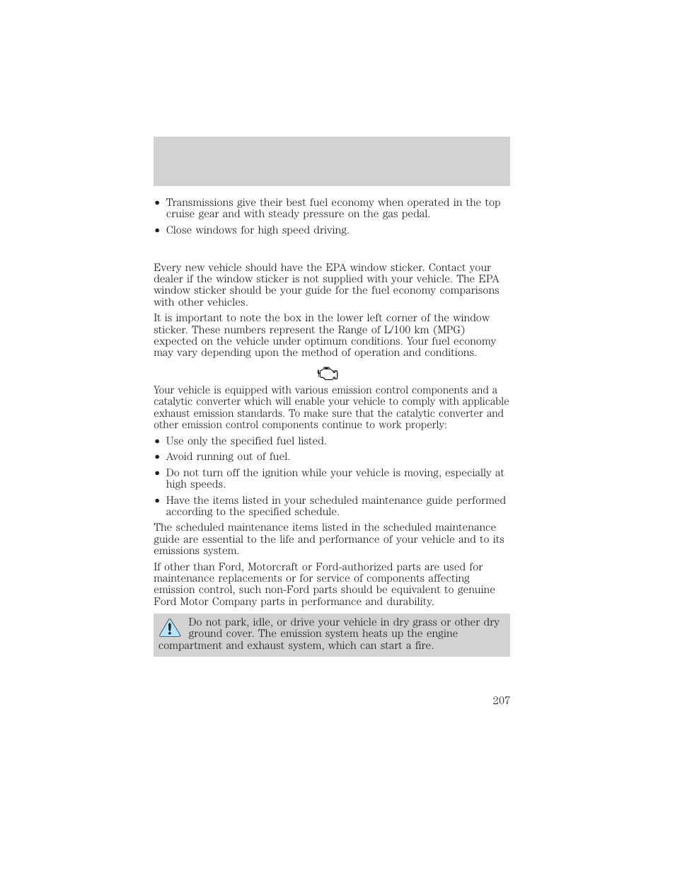 Maintenance and care | FORD 2001 Crown Victoria User Manual | Page 207 / 248