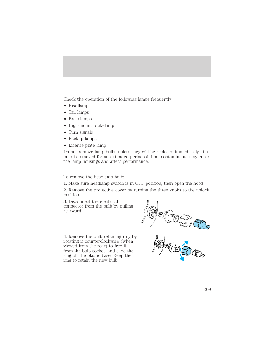 Maintenance and care | FORD 2001 Crown Victoria User Manual | Page 209 / 248