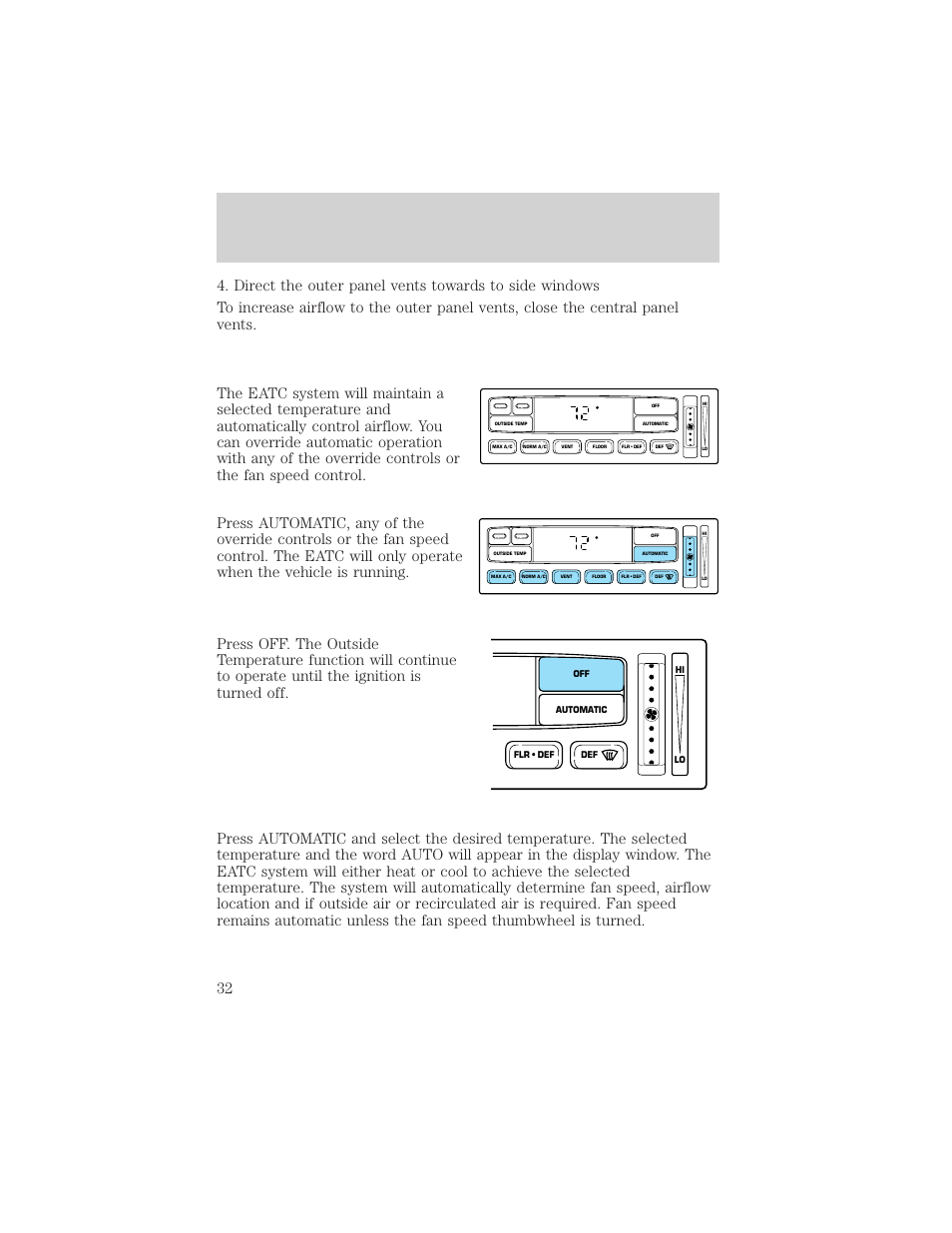 Controls and features | FORD 2001 Crown Victoria User Manual | Page 32 / 248