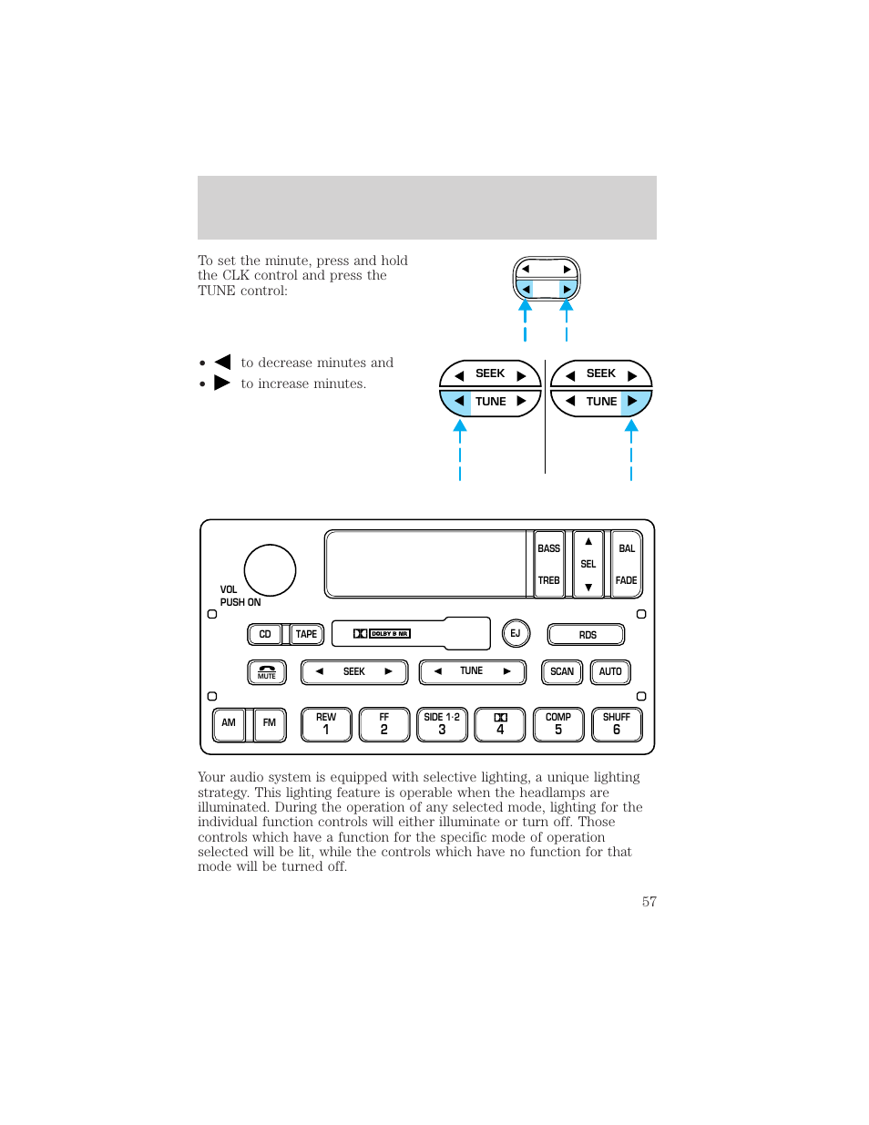 Controls and features | FORD 2001 Crown Victoria User Manual | Page 57 / 248