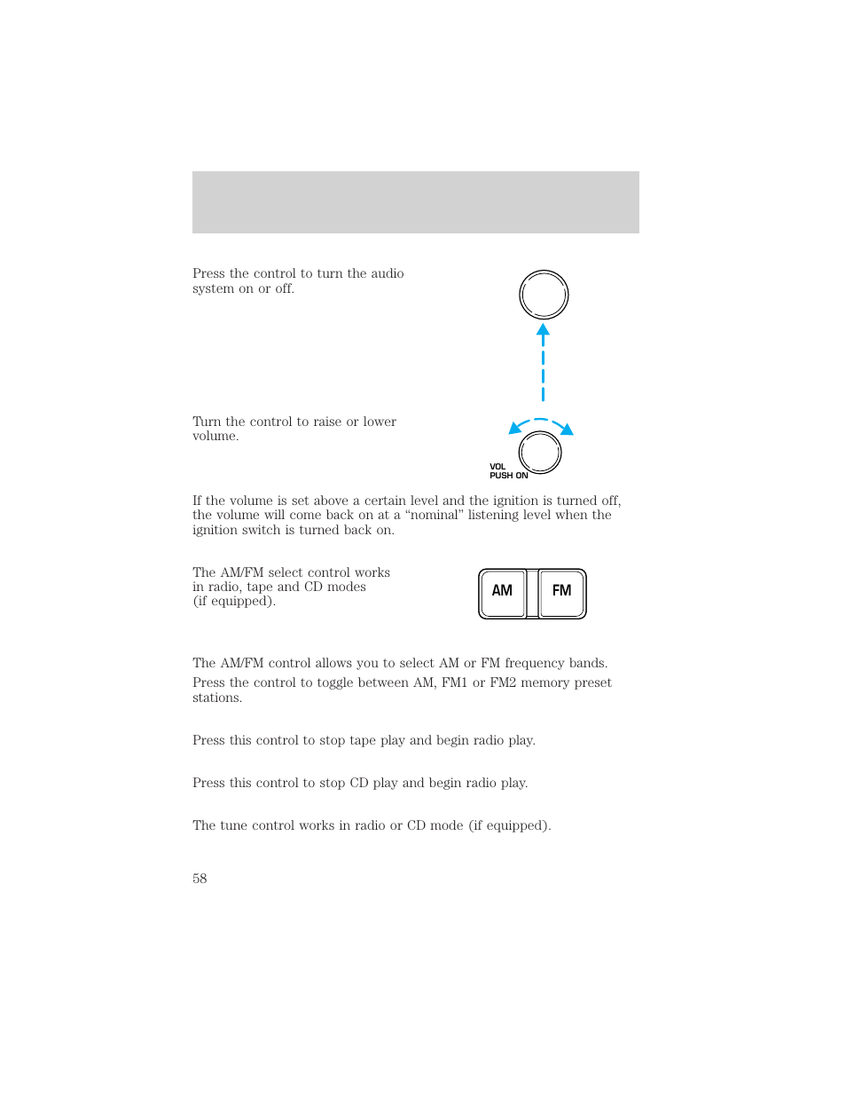 Controls and features | FORD 2001 Crown Victoria User Manual | Page 58 / 248