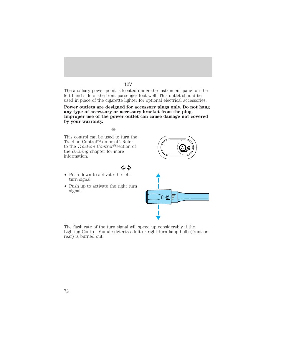 Controls and features | FORD 2001 Crown Victoria User Manual | Page 72 / 248