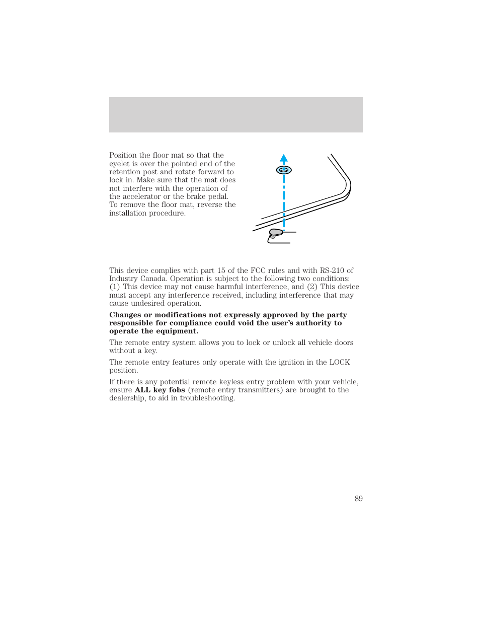 Controls and features | FORD 2001 Crown Victoria User Manual | Page 89 / 248