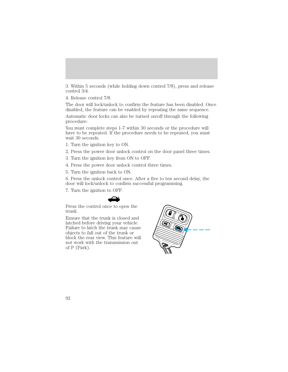 Controls and features | FORD 2001 Crown Victoria User Manual | Page 92 / 248