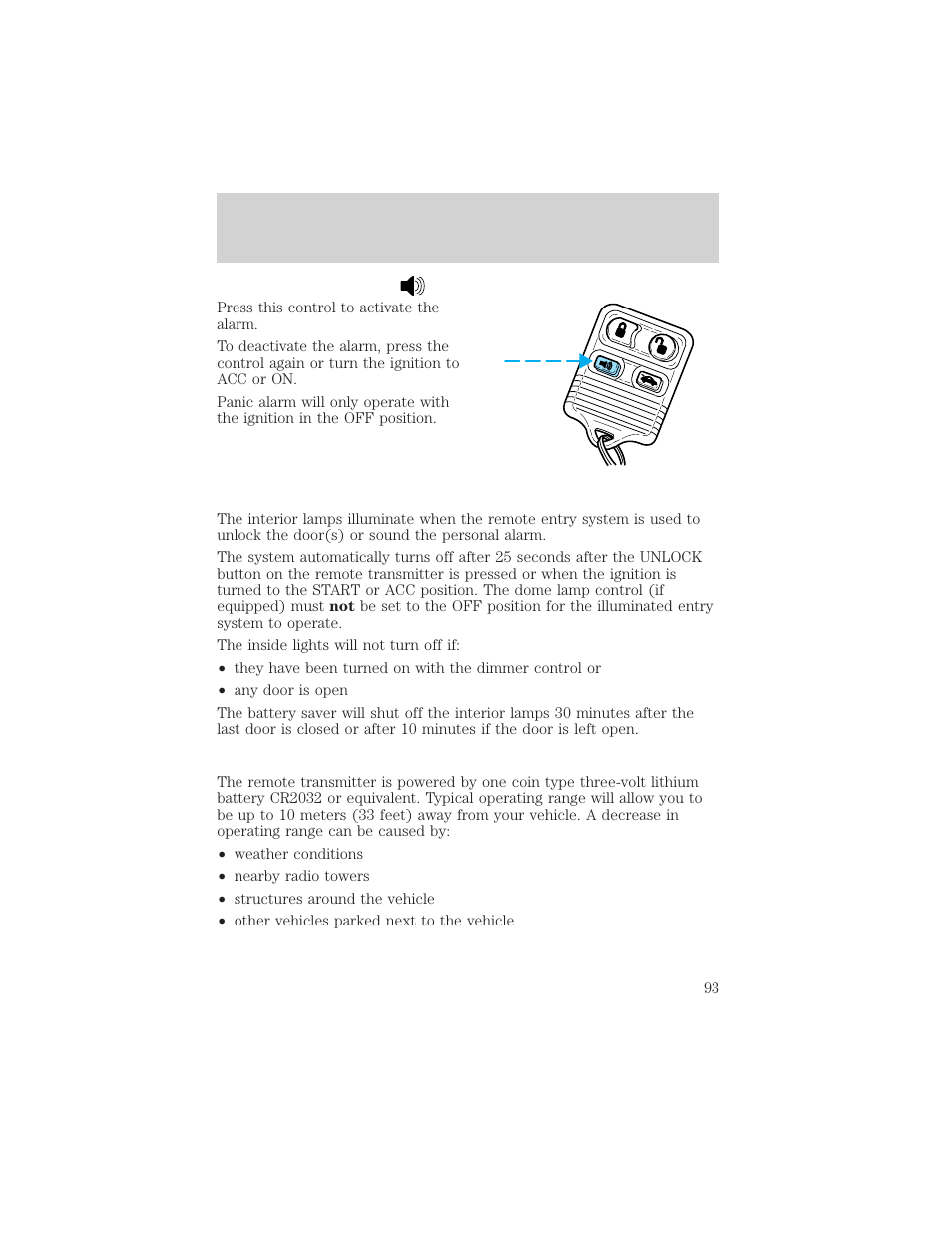 Controls and features | FORD 2001 Crown Victoria User Manual | Page 93 / 248