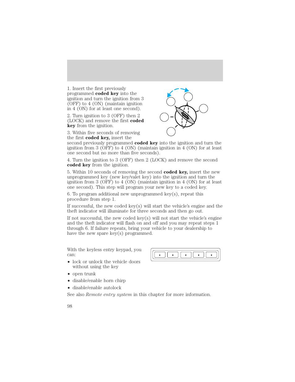 Controls and features | FORD 2001 Crown Victoria User Manual | Page 98 / 248