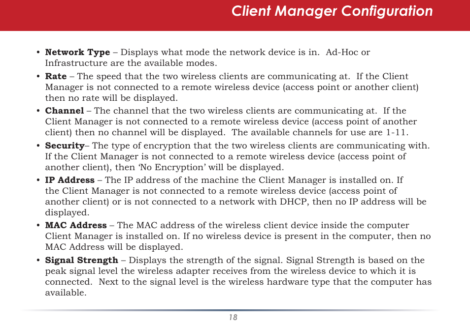 Client manager configuration | Buffalo Technology AirStation WLI-U2-AG108HP User Manual | Page 18 / 53