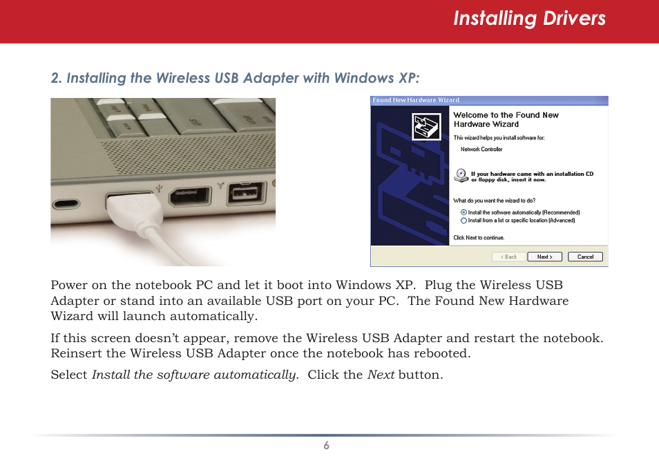 Installing drivers | Buffalo Technology AirStation WLI-U2-AG108HP User Manual | Page 6 / 53