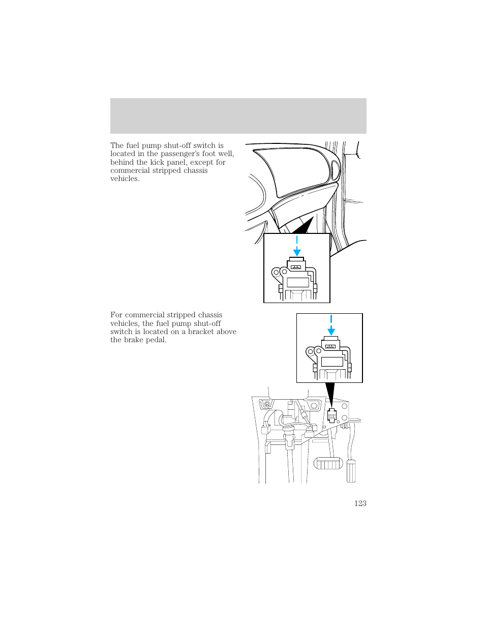 Roadside emergencies | FORD 2001 E-450 User Manual | Page 123 / 224