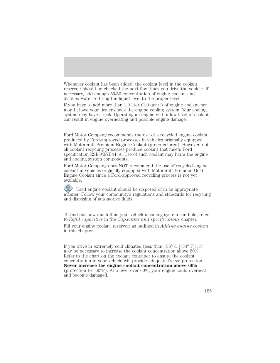 Maintenance and care | FORD 2001 E-450 User Manual | Page 155 / 224