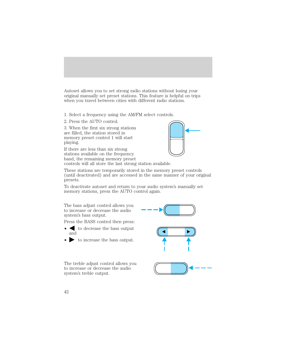 Auto clk, Controls and features | FORD 2001 E-450 User Manual | Page 42 / 224