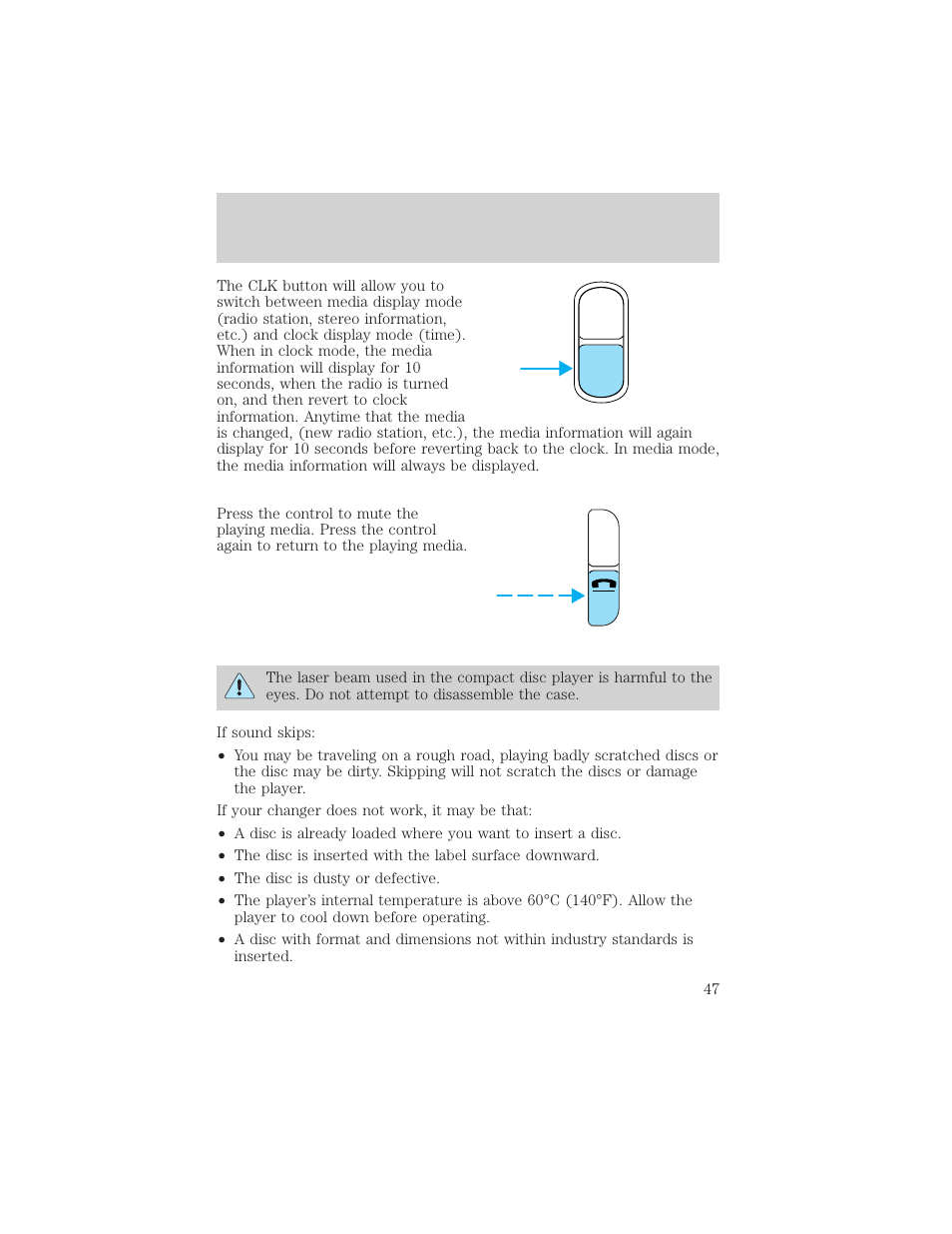 Auto clk, Controls and features | FORD 2001 E-450 User Manual | Page 47 / 224