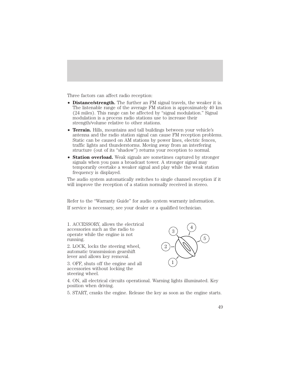 Controls and features | FORD 2001 E-450 User Manual | Page 49 / 224