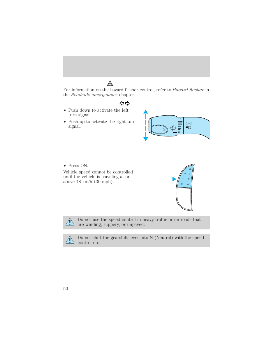 Controls and features | FORD 2001 E-450 User Manual | Page 50 / 224