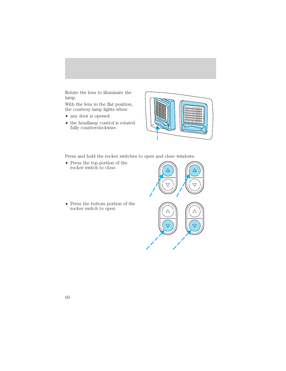 Controls and features | FORD 2001 E-450 User Manual | Page 60 / 224