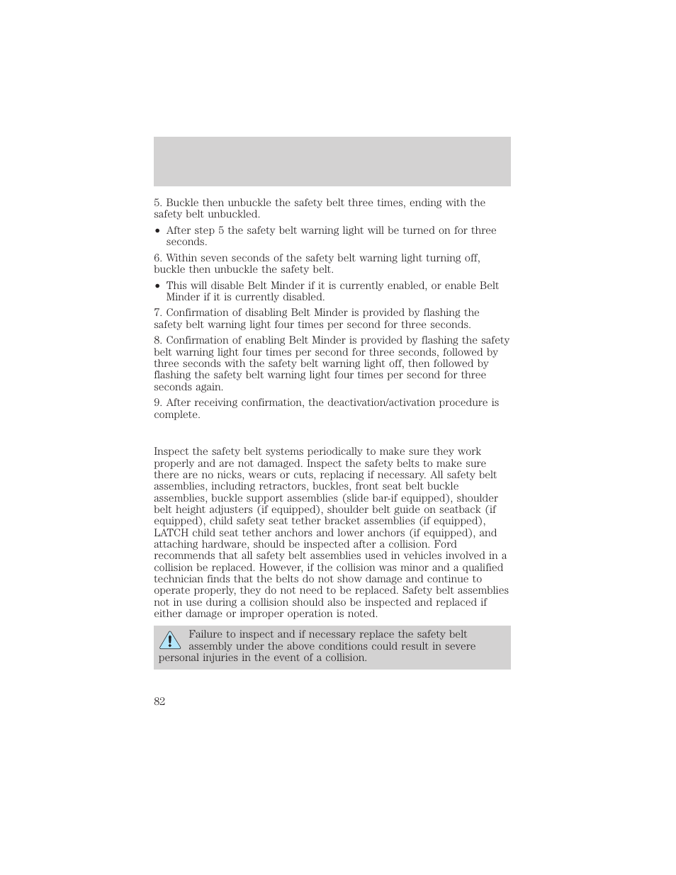 Seating and safety restraints | FORD 2001 E-450 User Manual | Page 82 / 224