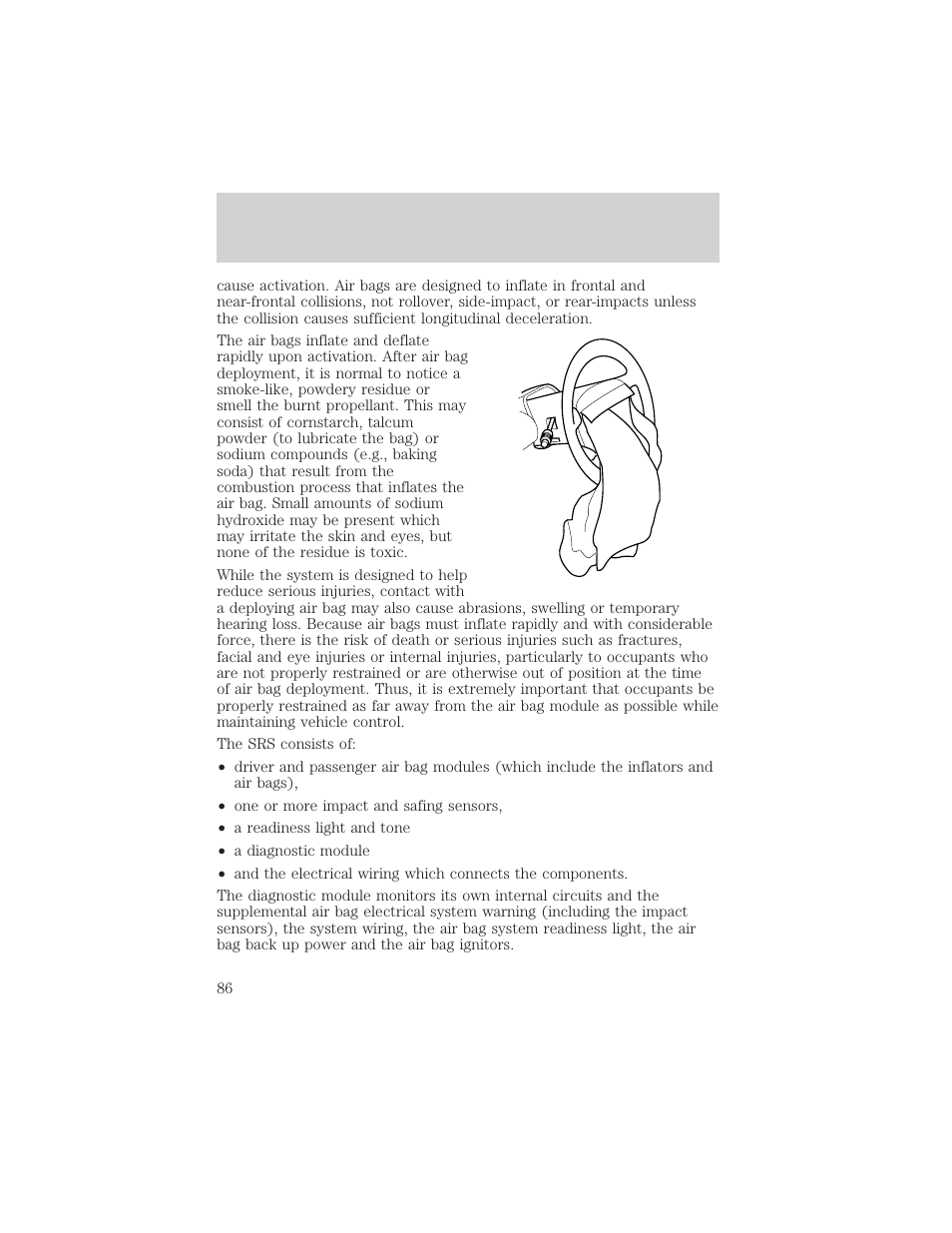 Seating and safety restraints | FORD 2001 E-450 User Manual | Page 86 / 224