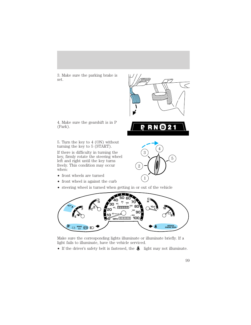 Starting | FORD 2001 E-450 User Manual | Page 99 / 224