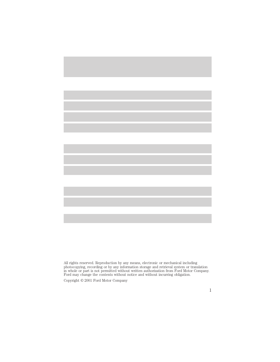 FORD 2001 Escape User Manual | 280 pages
