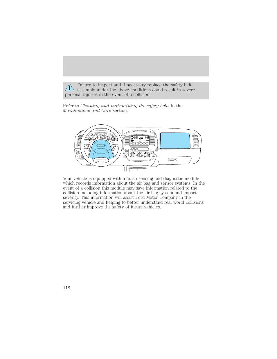 Seating and safety restraints | FORD 2001 Escape User Manual | Page 118 / 280