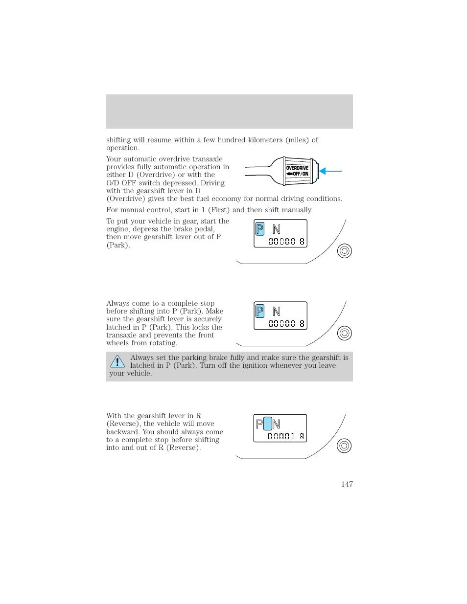 R d 2 1, Driving | FORD 2001 Escape User Manual | Page 147 / 280