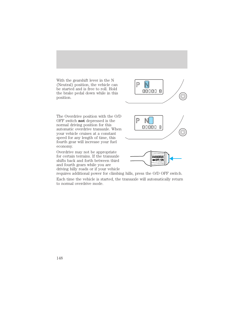 R d 2 1, Driving | FORD 2001 Escape User Manual | Page 148 / 280