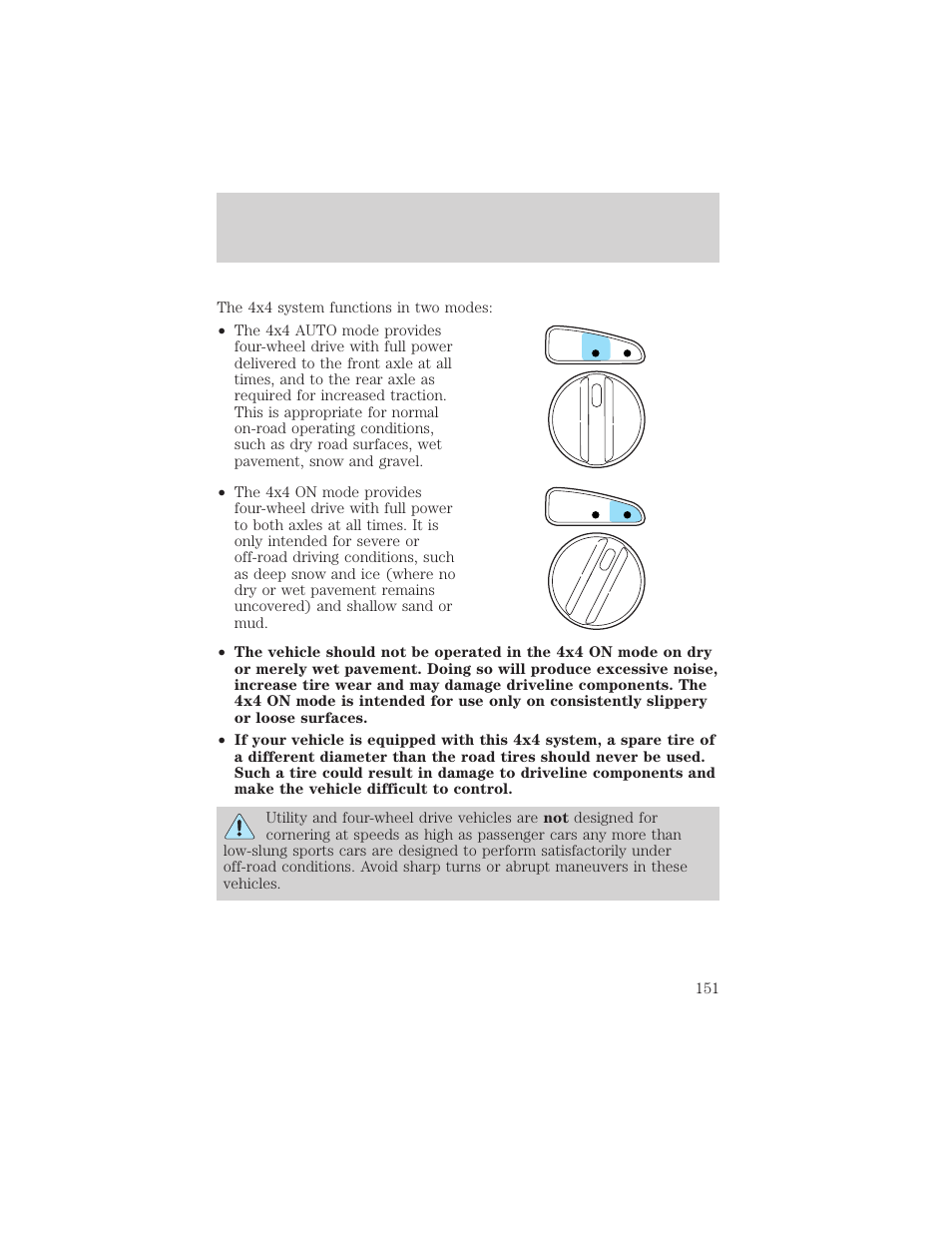 Driving | FORD 2001 Escape User Manual | Page 151 / 280
