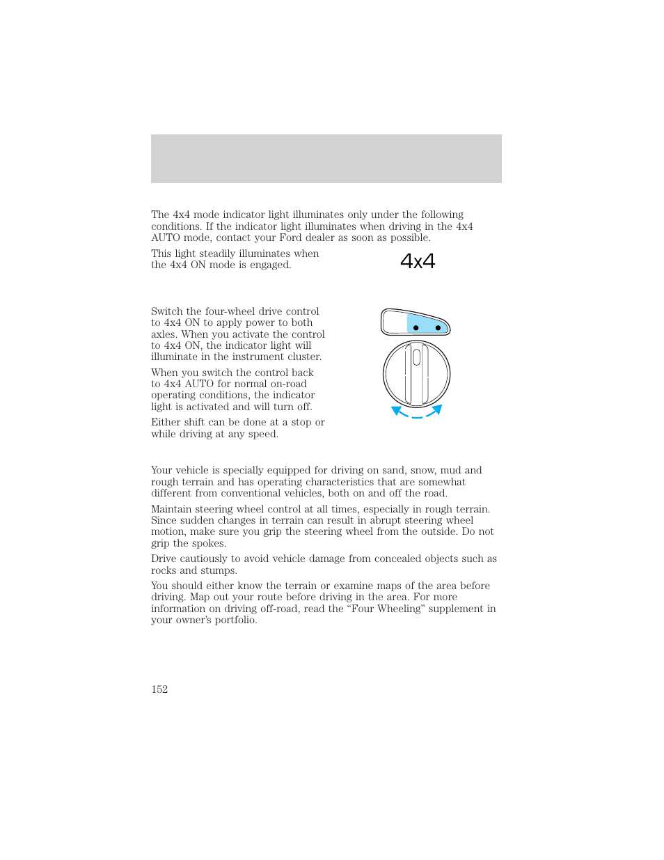 Driving | FORD 2001 Escape User Manual | Page 152 / 280